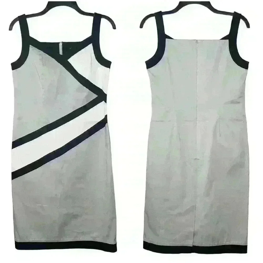 J. Peterman women's black and gray colorblock sheath dress size 4